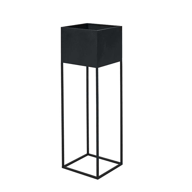 Metal Set of 2 Metal Planters, Graphite