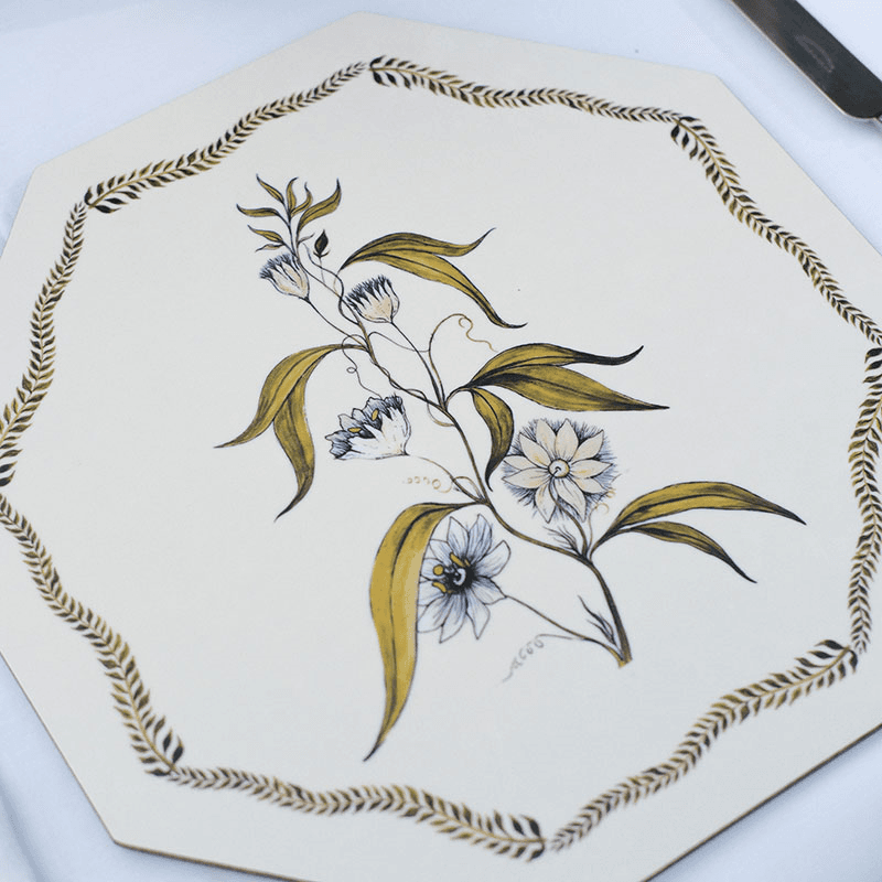 Bell Hutley Table Mat, 28cm x 28cm, Clematis Flower