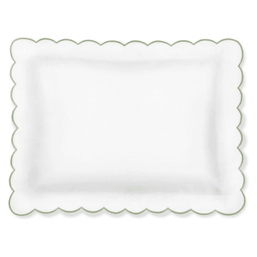 Image showing the Annabelle Scalloped Pair of Standard Pillowcases, Asparagus product.