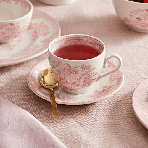 Image showing the Asiatic Pheasants Breakfast Cup, 420ml, Pink product.