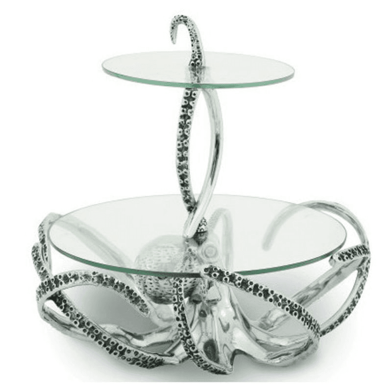Octopus Cake Stand, H36 x D37cm, Silver