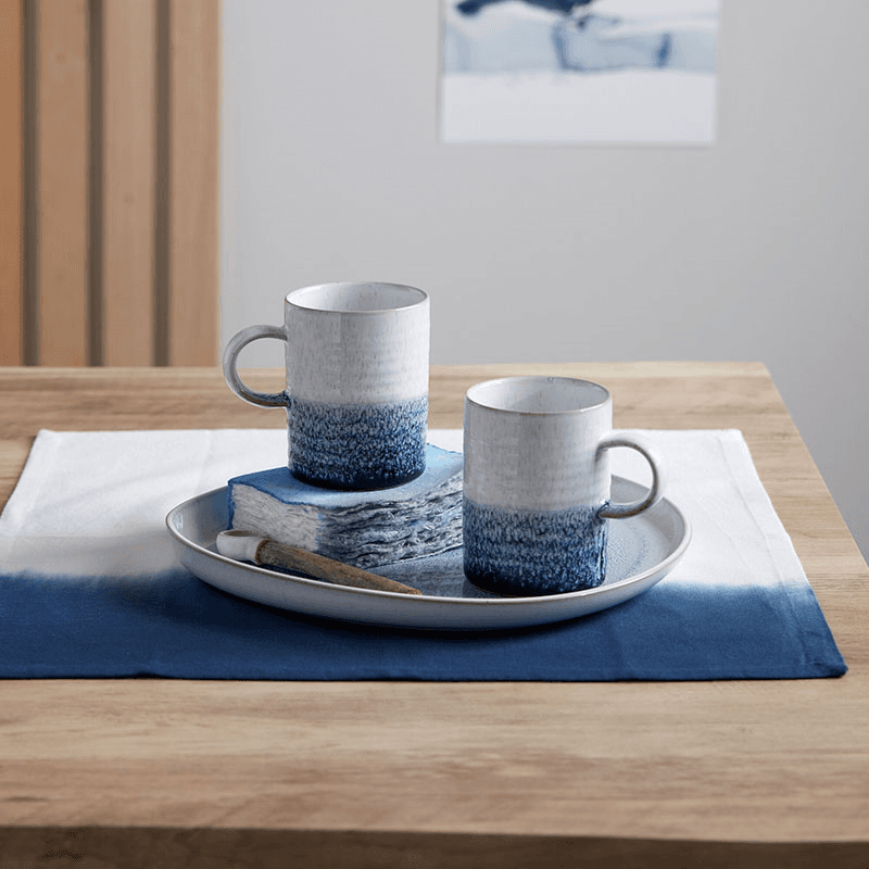 Kiln Blue Set of 2 Mugs, 370ml