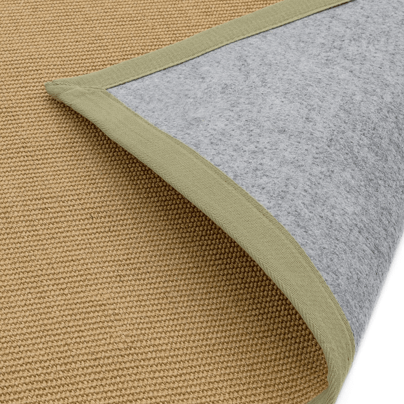 Sisal linen border runner, 200 x 300cm, sage