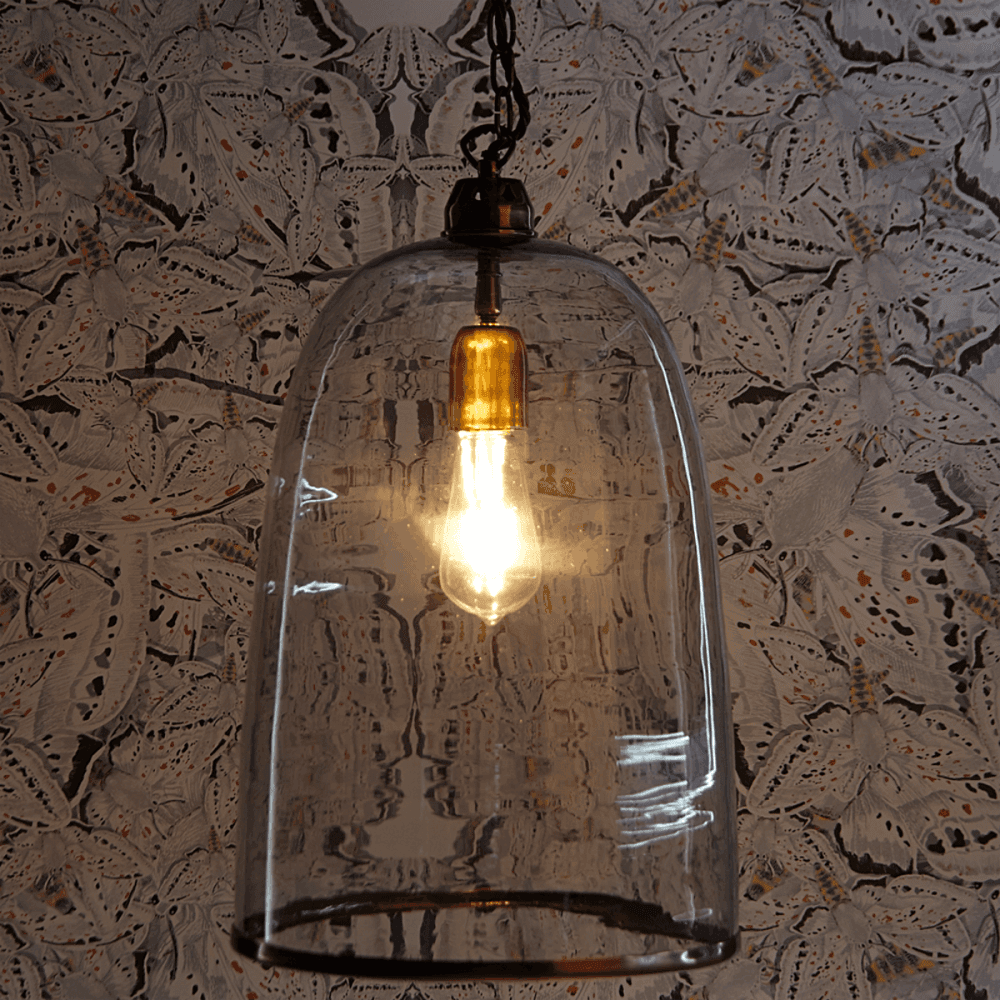 Percy Large pendant light, D28 x H40cm, Brass Chain