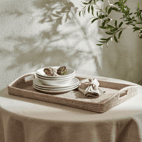 Image showing the Ashcroft Medium breakfast tray, L64 x W43 x H9cm, Rattan product.