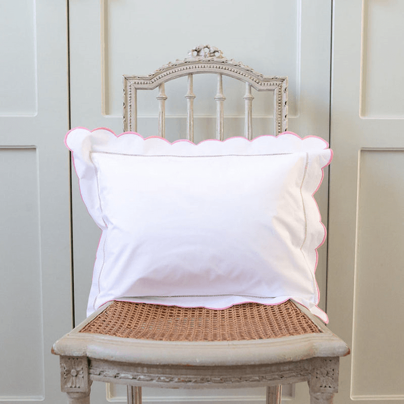 Scallop Standard Pillowcase, Pink