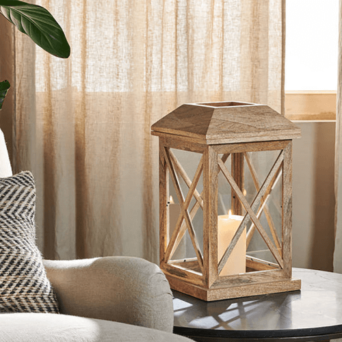 Image showing the Nisha Hurricane Lantern, H15cm, Natural product.