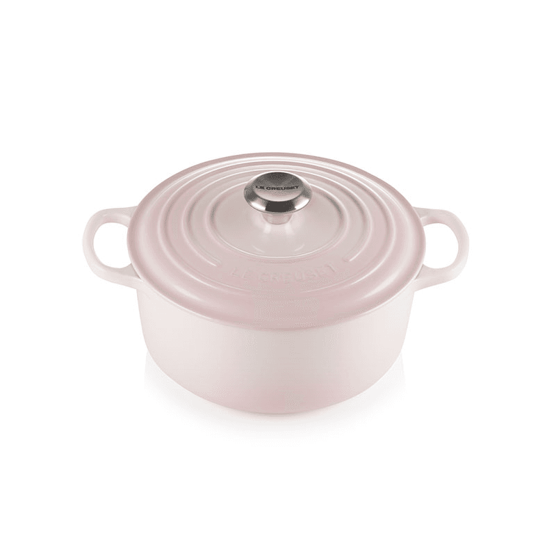 Signature Cast Iron Round casserole, 24cm - 4.2 litre, Shell Pink