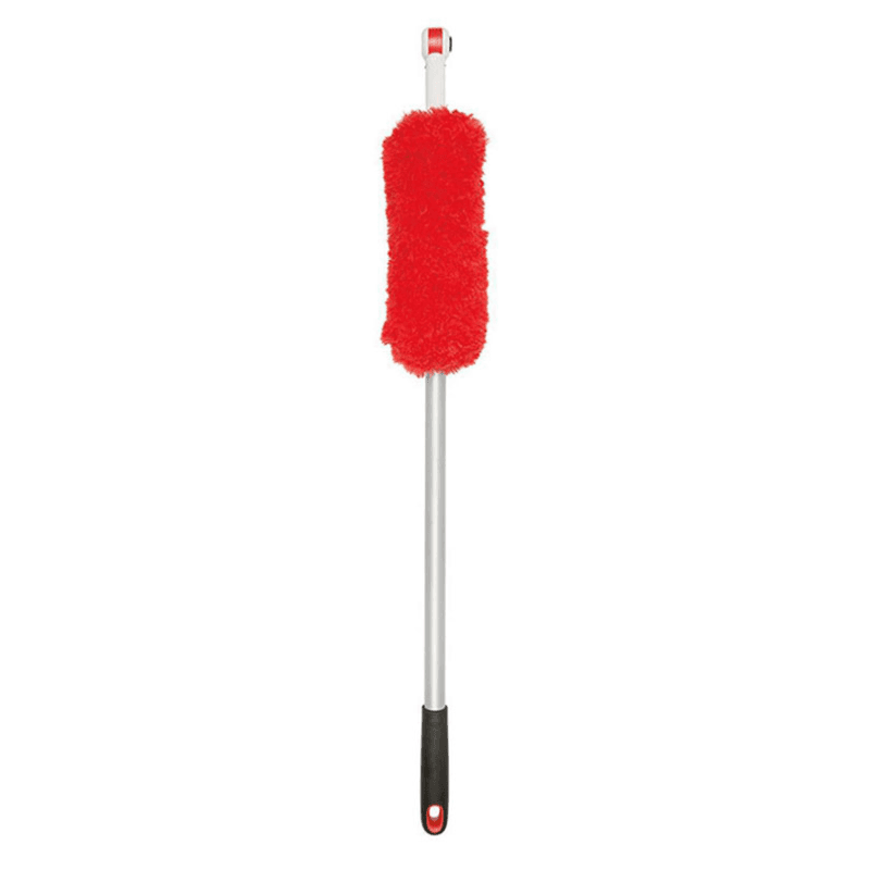 Long reach duster system with pivoting heads