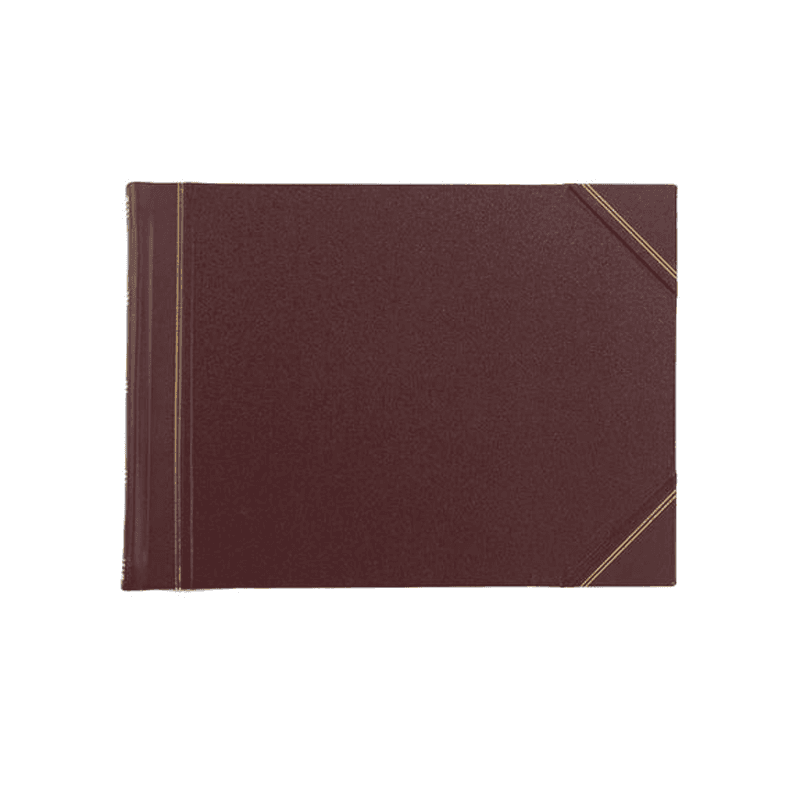 Half Bound Original Photo Album, L30.5 x W40.5cm, Burgundy