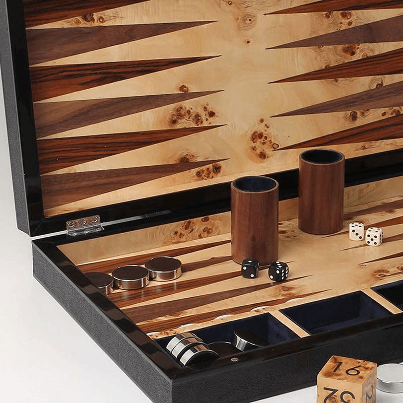 Backgammon Board, 54 x 34cm, Caviar Black Shagreen