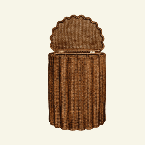 Image showing the Shell Side Table / Laundry Basket, Teak product.