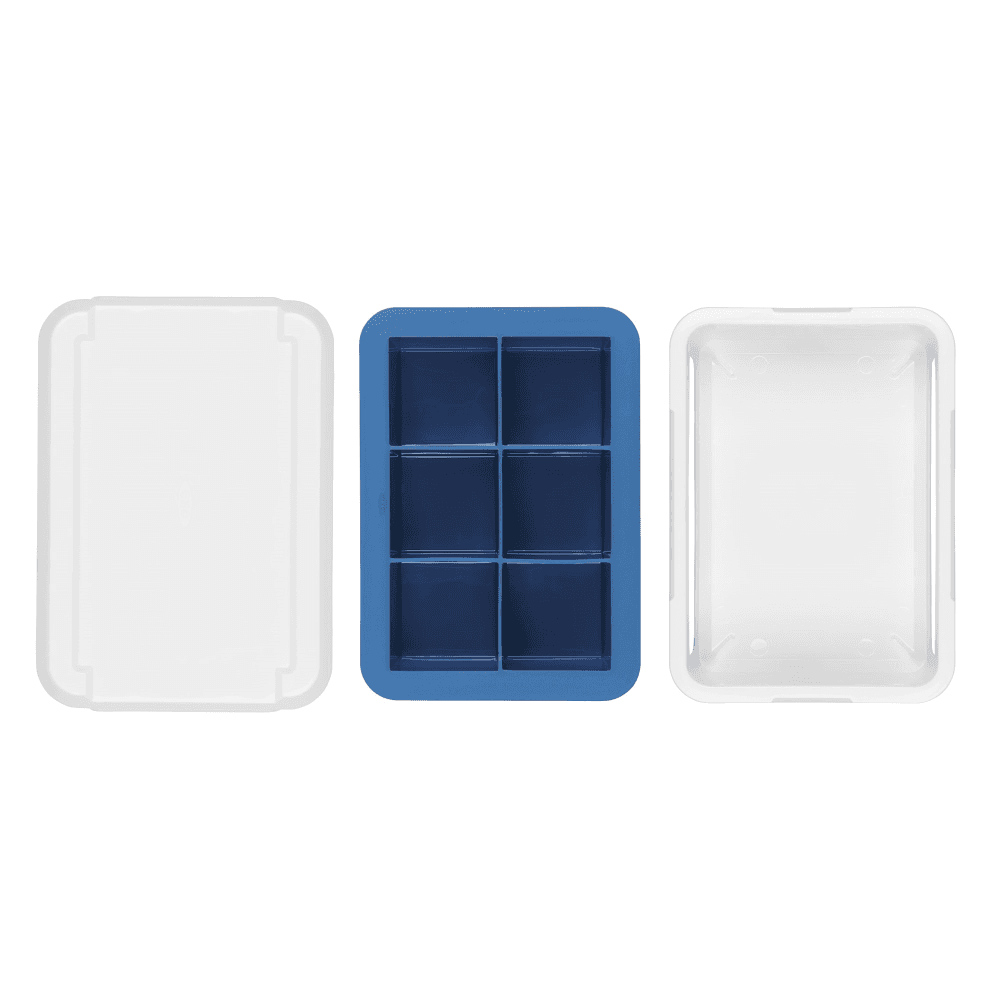 Covered silicone ice cube tray - large cubes