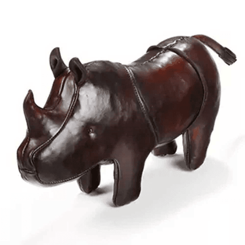 Image showing the Hand Crafted Leather Rhino, Miniature product.