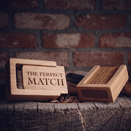 Image showing the Personalised Matchbox, Oak product.