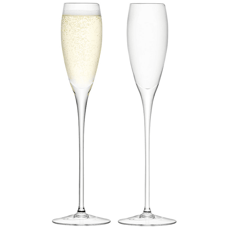Wine Champagne Flutes Set of 2, 160ml, Clear
