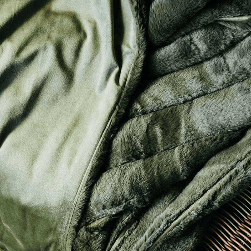 Ribbed Throw, 170 x 160cm, Olive
