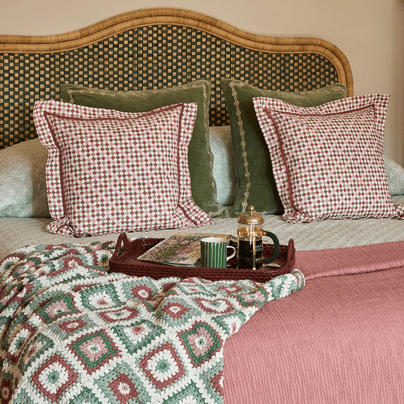 Rattan Super King Headboard, Green