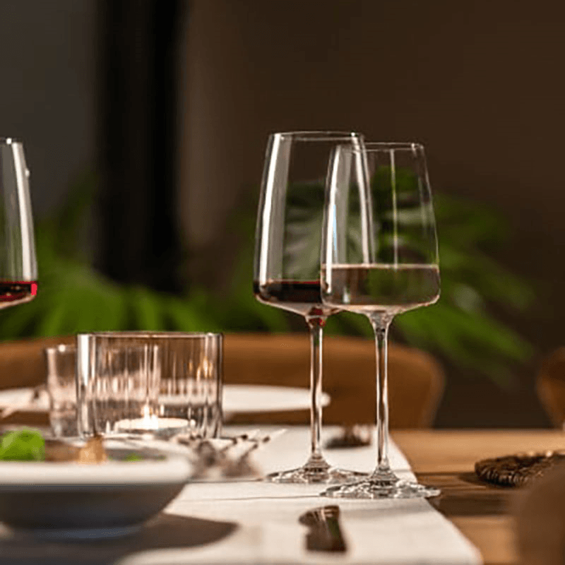 Vivid Senses Set of 2 Crystal White Wine Glasses, 363ml, Clear
