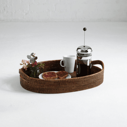 Image showing the Pegu Rattan Tray, 55 x 40cm, Brown product.