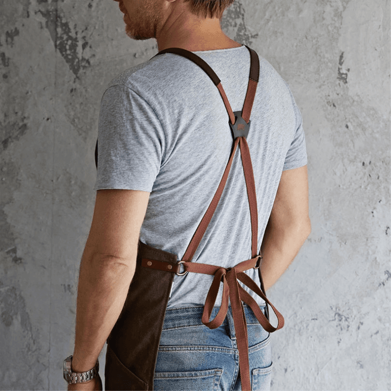 Waxed Canvas Apron, Tobacco Brown