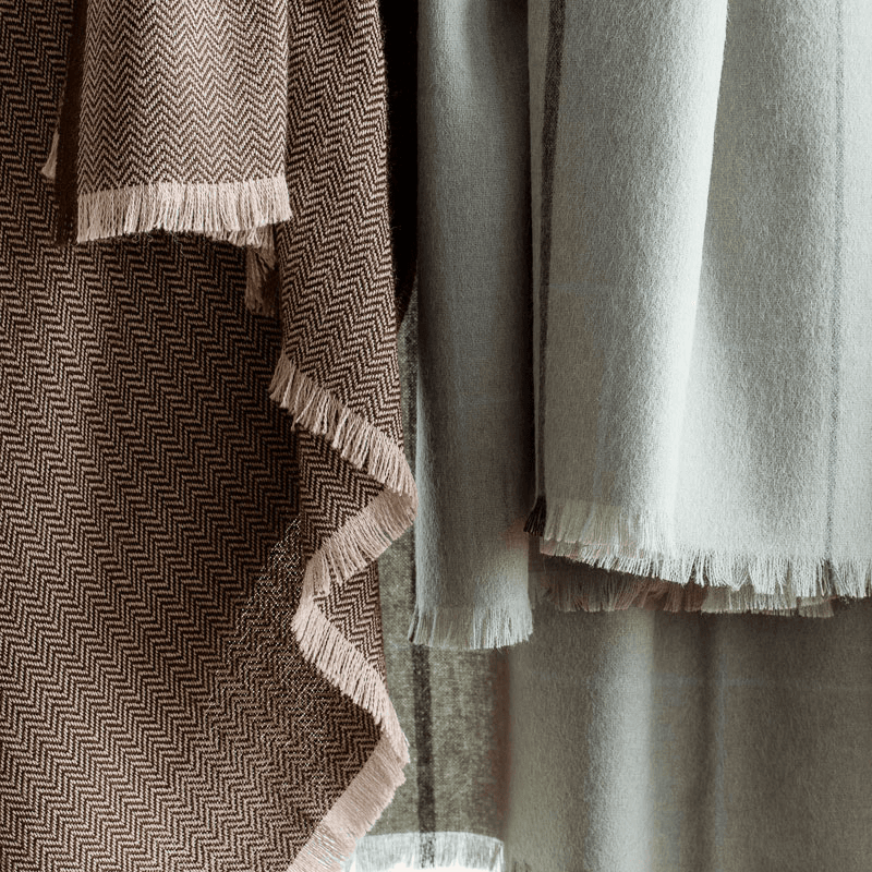 Herringbone Throw, H190cm x W130cm, Light Grey/Grey