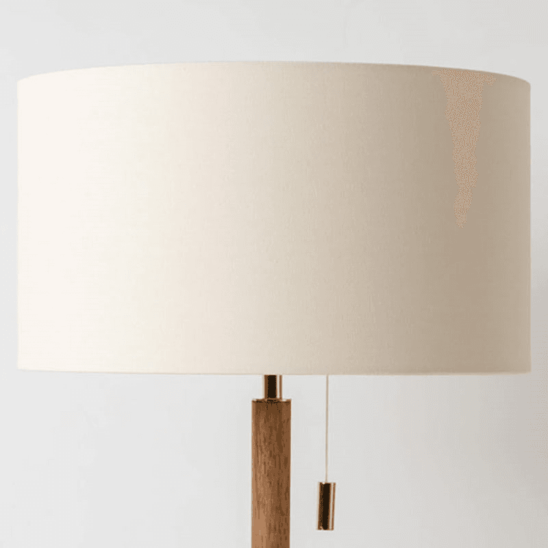 Disk Table Lamp, H51cm, Brass & Wood
