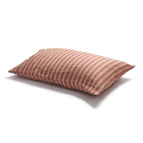 Image showing the Pembroke Stripe Pillowcases, Standard, Sandstone Red product.