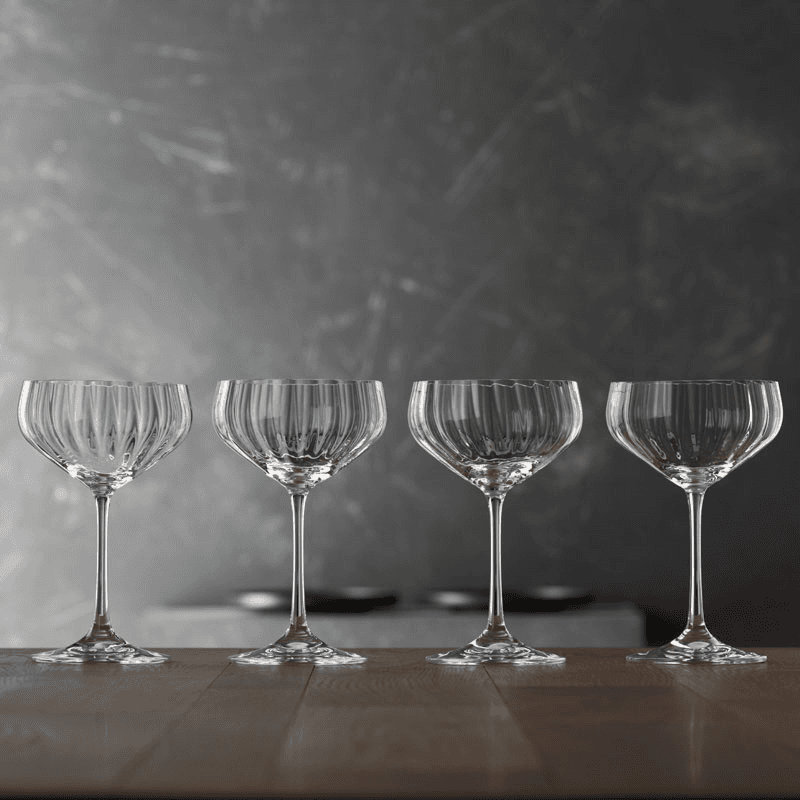 LifeStyle Set of 4 Champagne Coupes, 310ml, Clear