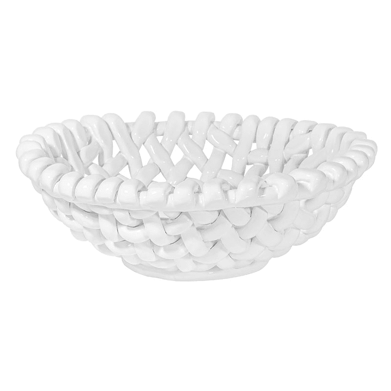 Juicy Basketweave Bowl, D39cm, White