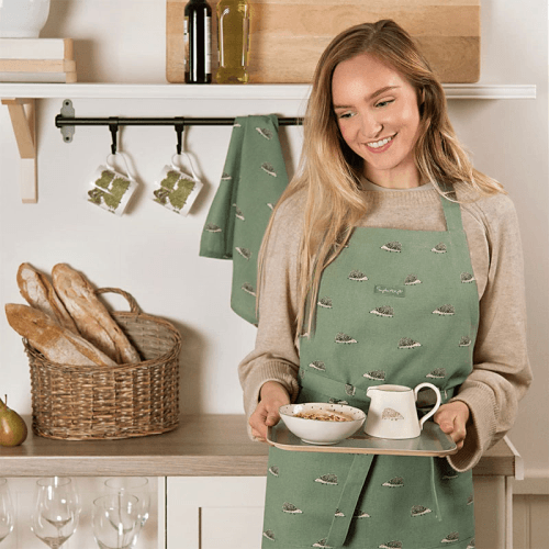Image showing the Hedgehogs Adult Apron, 72 x 90cm, Green product.