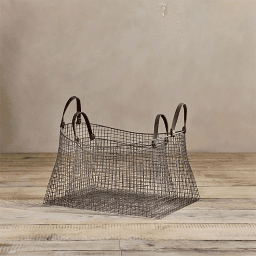 Image showing the Adah Set of 2 Iron Baskets, Brown product.