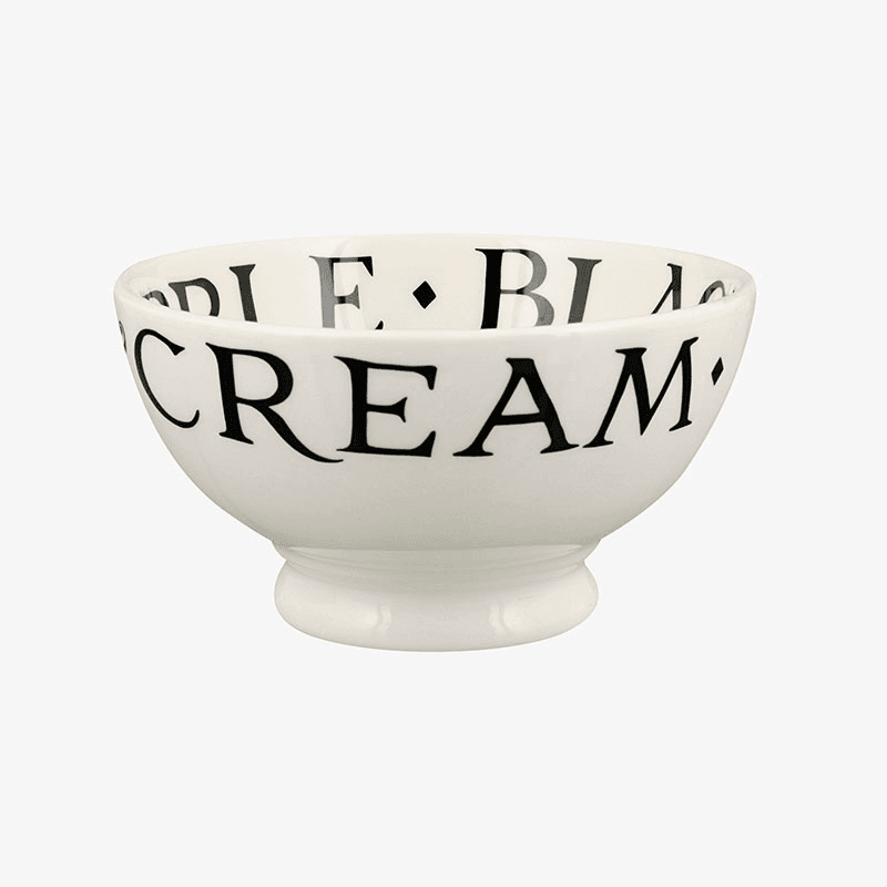 Black Toast French Bowl, D12.5cm, Cream