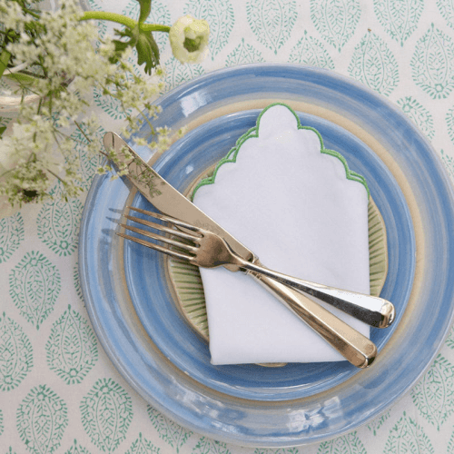 Image showing the Leaf Tablecloth, 150x250cm, Green product.