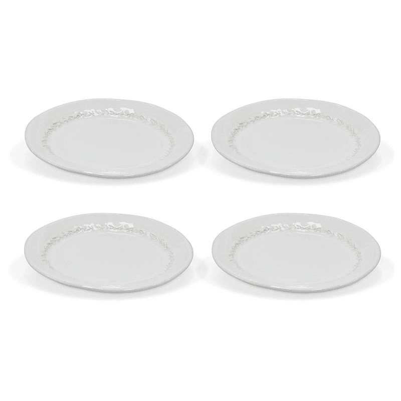 Overton Set of 4 Dinner Plates, D28cm, White