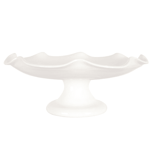 Image showing the Claudia Ceramic Wavy Footed Stand, D31 x H14cm, White product.