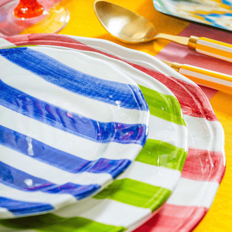 Stripes Plate, D27cm, Blue