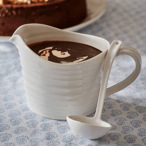 Image showing the Sauce jug & mini ladle, white product.