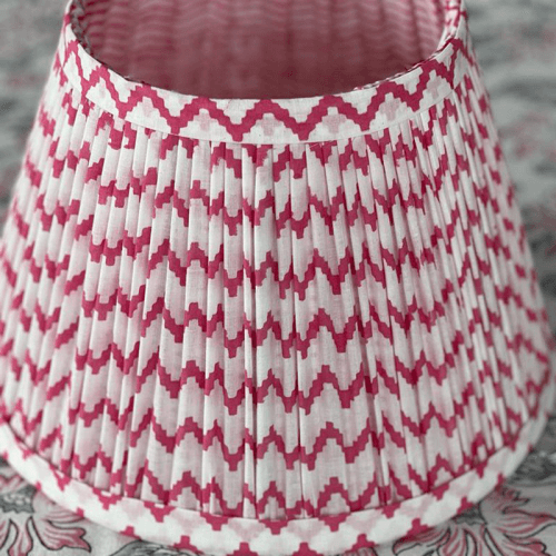 Image showing the Chevron & Stripes Lampshade, 10", Pink product.