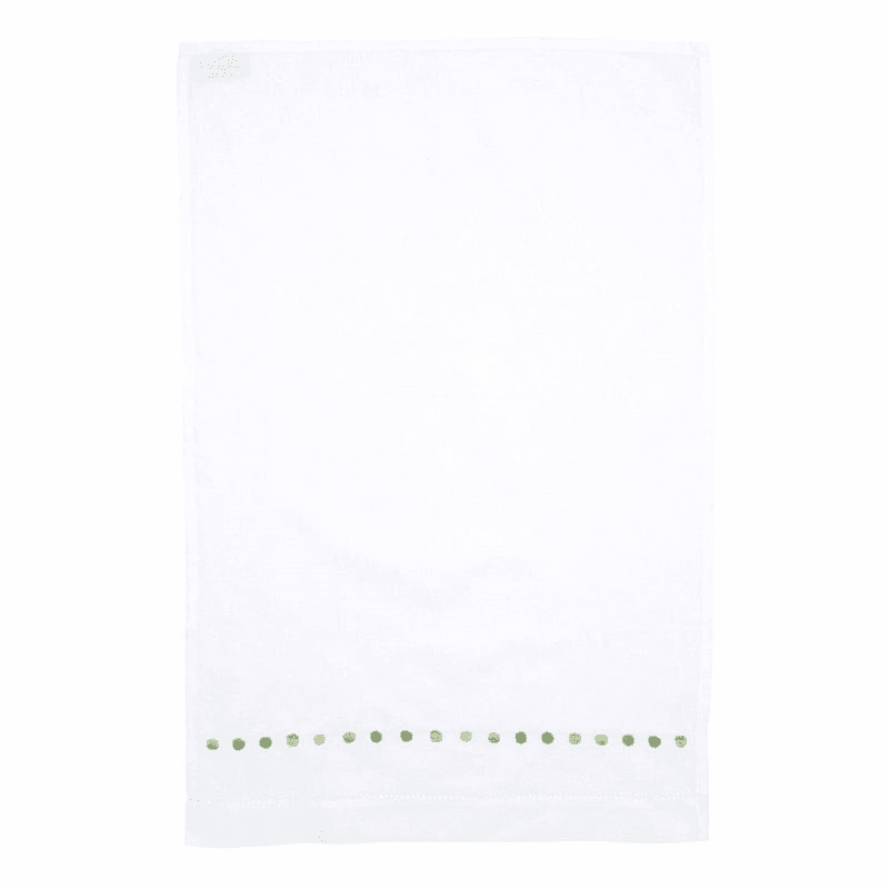Dots Hand Towel, 38 x 58cm, White/Green