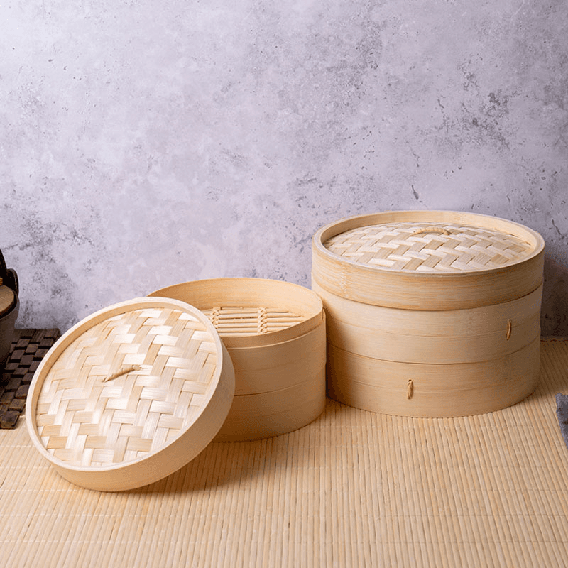 Oriental Two tier bamboo steamer, 25cm