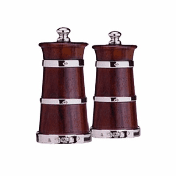 Image showing the Rosewood and Silver Banded Pepper Mill, 3.75" product.
