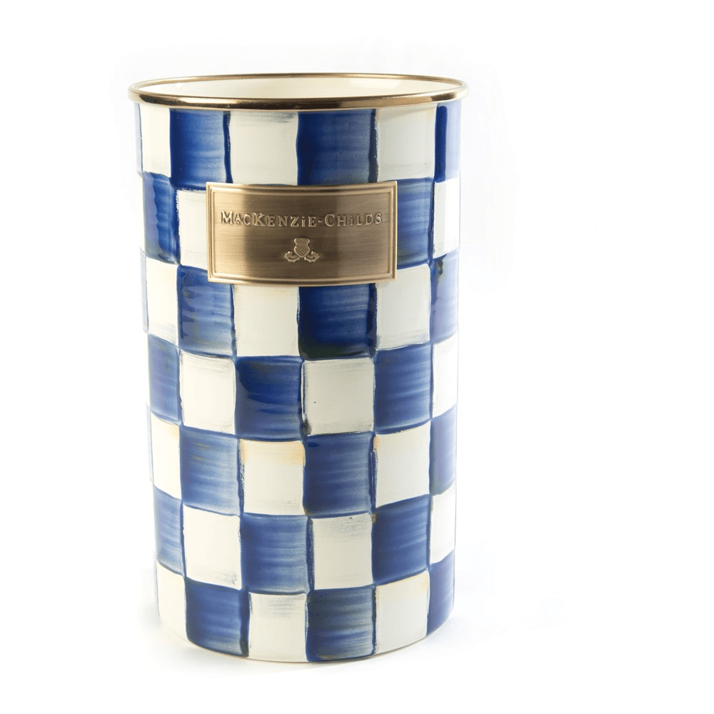 Royal Check Utensil holder, 13cm, Blue & White