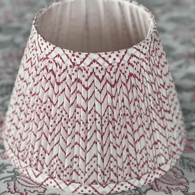 Zig Zag & Spots Lampshade, 10", Red