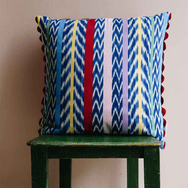 Gloria Cushion, 57 x 57cm, Blue Multi