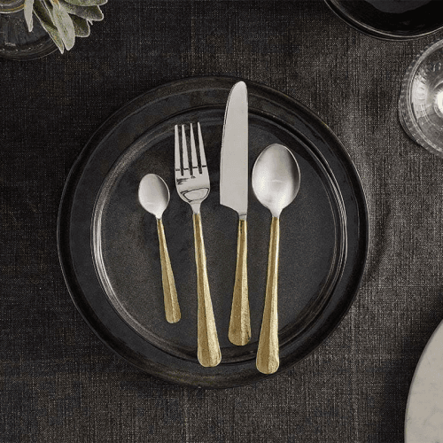 Image showing the Osko 16 Piece Cutlery Set, Brushed Gold product.