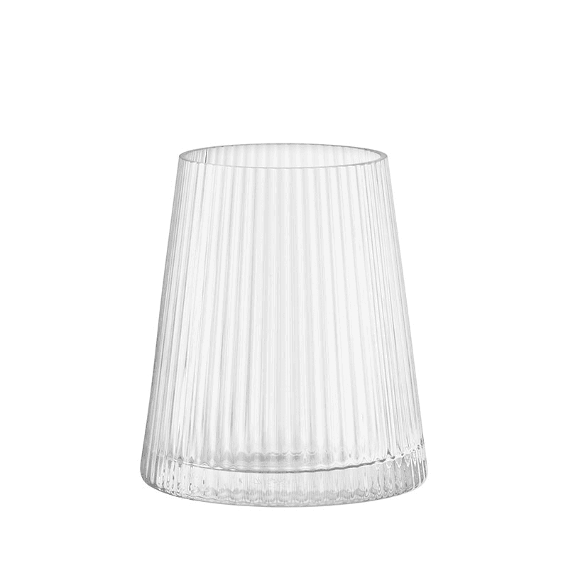 Beacon Candle Holder, H14cm, Concrete Grey & Clear