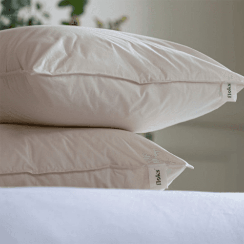 Image showing the Medium Firmness Organic Wool Large Pillow, 50 x 90cm, Cream product.