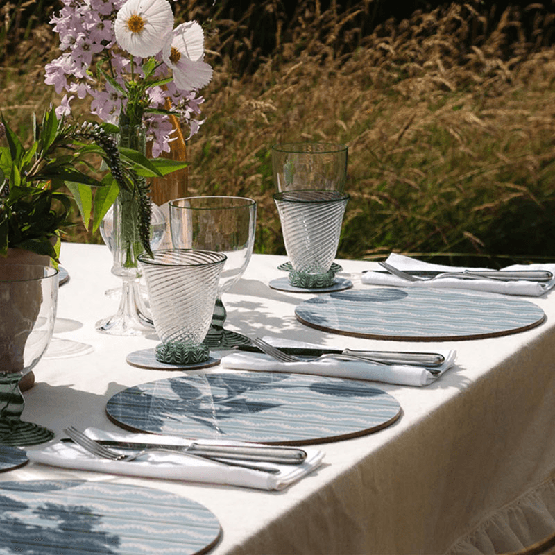 Vines Set of 6 Placemats, D29cm, Blue
