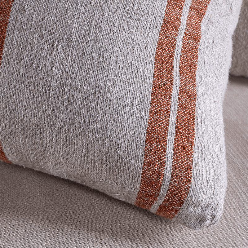 Tajana Linen Stripe Cushion Cover, 50 x 50cm, Rust